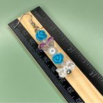 Handmade Coquette Aesthetic Blue Rose, Faux Pearl and Sparkly Butterfly Earrings Photo 3