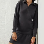 UpWest Womens‎ Dark Grey Long Sleeve 1/4 Zip Sweatshirt Mini Dress Extra Small Gray Size XS Photo 0