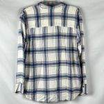 Treasure & Bond  Boyfriend White Plaid Button Up Long Sleeve Blouse Medium Photo 1