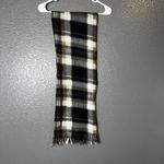 Plaid Fringe Scarf Black Beige White 60” Long Soft Winter Fall Accessory Photo 2