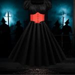 Court Style Wide Girdle‎ Red Fashion Elastic Faux Leather Skinny Elastic Belt Photo 1