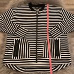 Jones New York  jersey knit striped zip front jacket L Photo 6