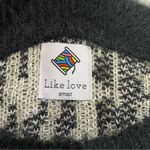 Black and Gray Crew Neck‎ Sweater with Abstract Pattern Size undefined Photo 2