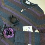 Casual Paper parachute multicolored striped glittery long sleeve top Multi Size M Photo 1