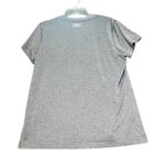 Under Armour  V Neck T Shirt Womens Large Gray Heatgear Loose Fit Athletic Gym Photo 2