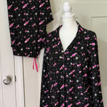 NOT A MORNING PERSON HANGOVER CLUB WINE PAJAMA SET WOMENS XL Black Photo 0