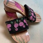Flamingo NWOB Beat Feet Beaded Wooded Slides 8 Photo 2