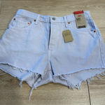 Levi's NWT Levi’s Women’s 501 Button Fly Shorts Raw Hem Purple Lavender Size 32 Photo 0