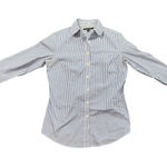 Banana Republic Women 4 Classic Blue Stripe Button Down Shirt Preppy Secretary Photo 0