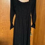 Oat NWT black and gold sparkle long dress long sleeve Size M Photo 0