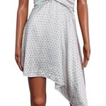 We Wore What  00 Asymmetrical Crystal Halter Tie One Shoulder Mini Dress 0 White Photo 2