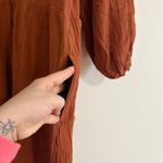 Madewell  Small Cotton Muslin Rust Midi Dress Photo 7