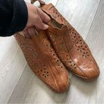 Pikolinos Leather Sandal romana open back floral laser cut womens Brown size 11 Photo 1