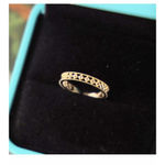 Boutique 14k Gold Plated S925 Hollow‎ Simulated Diamond Ring, Adjustable Photo 7