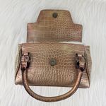 G by Guess Vintage Y2K Guess Logo Crocodile Embossed Handbag Purse Small Pale Gold 8x5x3 Photo 5
