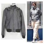 Barney’s Gray Leather‎ hooded convertible jacket moto Helena Christensen small Gray Photo 1