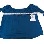 Mind Code beautiful teal top worn on/off shoulders w/ pants skirts jeans shorts Photo 0