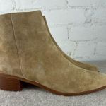 J.Crew  Walker Side Zip Tan Suede Leather Booties Women’s Size 8.5 Photo 0