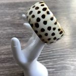 Vintage Leopard Women’s Bangle Bracelet Wide Chunky Animal Leopard Print Sz 8 Brown Photo 2