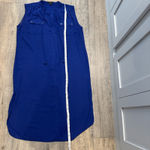 J.Crew Women's Sleeveless Tunic Shirt Dress Cover Up Royal Blue Tassels Small Photo 7
