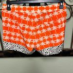 THML  orange/white palm tree shorts with black/white polkadot trim Photo 1