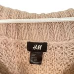 H&M small mohair wool blend high low knit sweater long sleeve cowl neck pink Photo 3