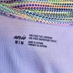 Aerie  Swimsuit Space Dye Pique Strappy Back One Piece M Medium Photo 5