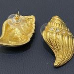 Vintage KJL Avon Gilded Seashell Gold Earrings Photo 3