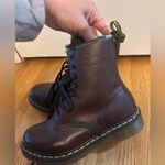 Dr. Martens Burgundy Leather Boots Womens Size 6 Photo 2
