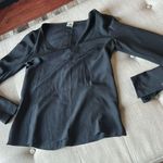 Missoni  Collection Black Silk Long Sleeve Cuffed Blouse Size 40 Photo 2