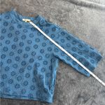 Madewell Teal Floral Embroidered Blouse Photo 3