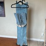 House Of CB  Set Nastassia & Amadi Cool Blue Embellished‎ Satin corset Maxi sz XS Photo 4