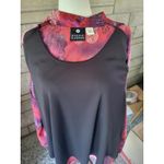 Maggie Barnes Women's Red Purple Paisley Button Down Blouse Top 32W Plus Photo 3