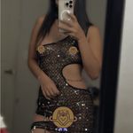 Black Sequin Mesh Dress Size XS Photo 1