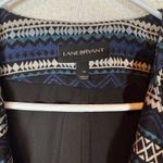Lane Bryant  Women's Size 14 Geometric‎ Print Open Front Blazer Jacket Blue Black Photo 3