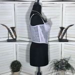 Forever 21 Cropped Top Bustier Cami Corset Sheer Floral Lace Violet/Lavender M Photo 3