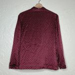 Madewell Silk Pajama Button Blouse Burgundy Red Daisy Floral Top Women’s Small Photo 2