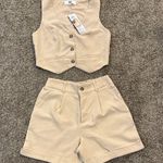 Elegant Tan Women's Shorts and Vest Set Size undefined Photo 3