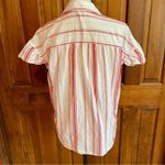 Madewell  Women’s striped red white button down shirt ruffled sleeves size XXS Photo 5