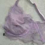 Free People  Intimately Lace Bra Plunge Front Closure‎ Purple 34DD Photo 6