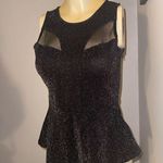 Guess Size Small Black Sparkling Sleeveless Top Peplum Top Blouse New Years Eve Photo 5
