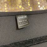 SheIn  Privé Black Long Sleeve Ribbed Square Neck Split Thigh Dress, Large Photo 2