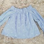 BP Off The Shoulder Bell Sleeve Flower Cut Out Top Photo 0