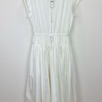 J.Crew  Drop Waist Midi Dress Cotton Poplin White A Line Minimalist Small NWT Photo 4
