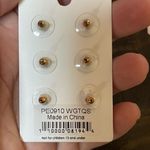 Boutique Gold Tone Rose Flower Crystal Stud Trio Set Of Earrings Photo 2