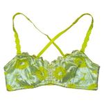 Savage X Fenty Perfect Poppies Lace Bralette in Seashell Blue women’s size large Yellow Photo 0