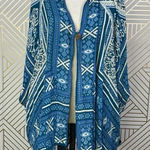 Raga  Pom Trim Hooded Poncho Kimono‎ Blue Photo 0