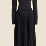 J.Crew  Pleated Ballet Maxi Dress Stretch Cotton Long Sleeve Black Party XS NWT Photo 3