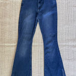 Hollister Womens High Rise Flare Jeans 5R Dark Wash Raw Hem Stretch Y2K Trendy Photo 0