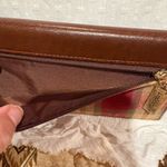 Longaberger Homestead Brown Leather Wallet with a Red Plaid Flap snap closure Photo 3